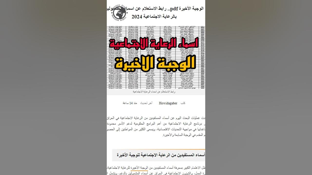 “شوف اسمك نزل ولا لسه” اسماء الرعاية الاجتماعية الوجبة الاخيرة 2025 بالعراق عبر مظلتي spa.gov.iq وشروط استحقاق الدعم