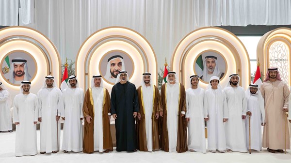 خالد بن محمد بن زايد يحضر حفل استقبال بمناسبة زفاف عمير سعيد المهيري