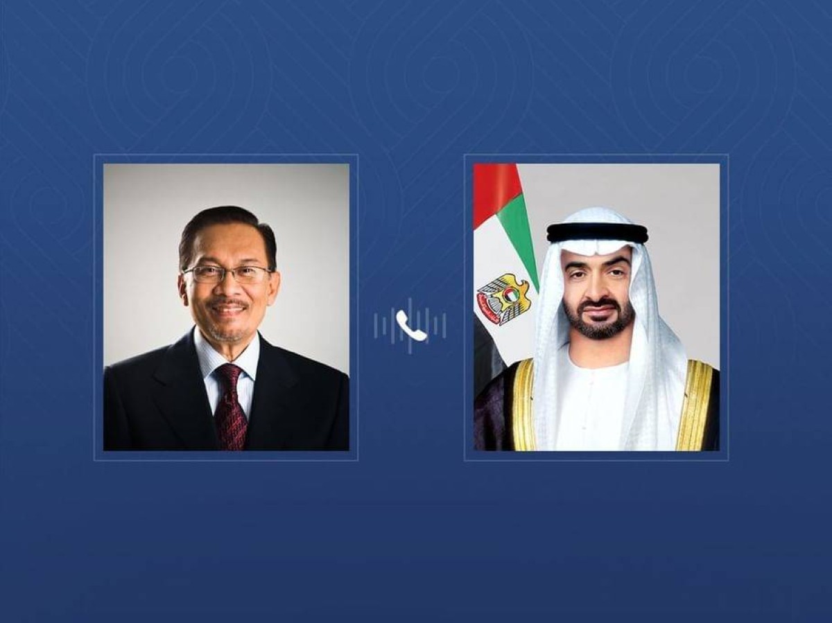 ستاد الاهلي :  رئيس الدولة ورئيس وزراء ماليزيا يبحثان هاتفياً تطورات الأوضاع في المنطقة وتداعياتها على الأمن الإقليمي والدولي