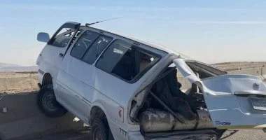 إصابة 5 أشخاص فى حادث أعلى كوبرى الهدار بمركز طما بسوهاج