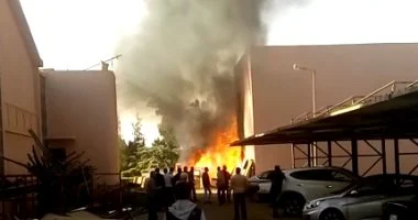 إخماد حريق داخل مبنى فى مدينة الإنتاج الإعلامى دون إصابات