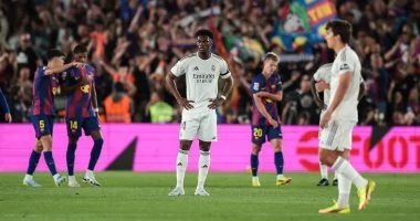برشلونة يهيمن على الريال بنهاية الشوط الأول 2-0 ويقترب من لقب الليجا – فيديو