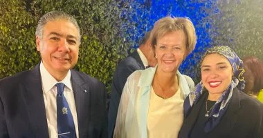 المستشار سامح عبد الحكم وزوجته يلتقيان سفيرة الاتحاد الأوروبي في مصر