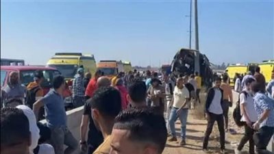 مصرع 6 أشخاص في تصادم بين سيارة ملاكي ونقل على طريق بني سويف الصحراوي