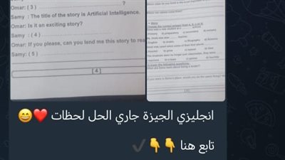 تداول امتحان اللغة الإنجليزية للشهادة الإعدادية بالجيزة على تليجرام بعد انطلاق اللجان