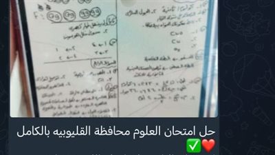 شاومينج يزعم تداول امتحان العلوم للشهادة الإعدادية بالقليوبية.. والتحقيق في الصور المتداولة