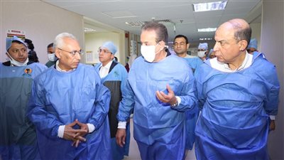 وزير الصحة يتفقد مستشفى الكبد والجهاز الهضمي والمستشفى الثلاثي الجامعي بجامعة المنيا