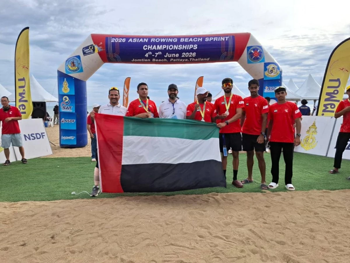فضية وبرونزية للإمارات في بطولة آسيا للتجديف الشاطئي بتايلاند