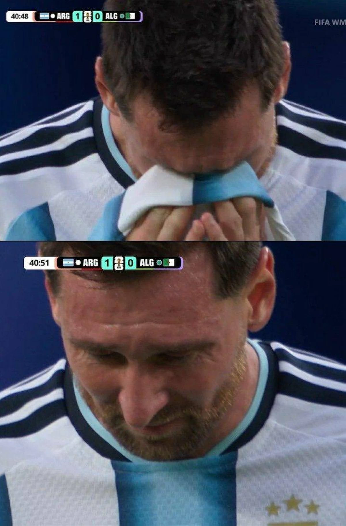 لماذا بكى ميسي بعد تسجيله هدفاً؟
