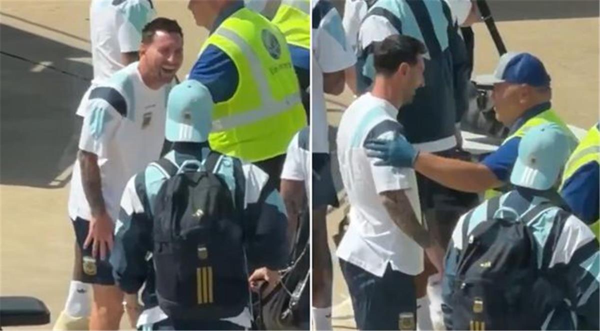 فيديو | رد فعل ميسي أثناء التفتيش في المطار يلفت الأنظار قبل مواجهة الرأس الأخضر
