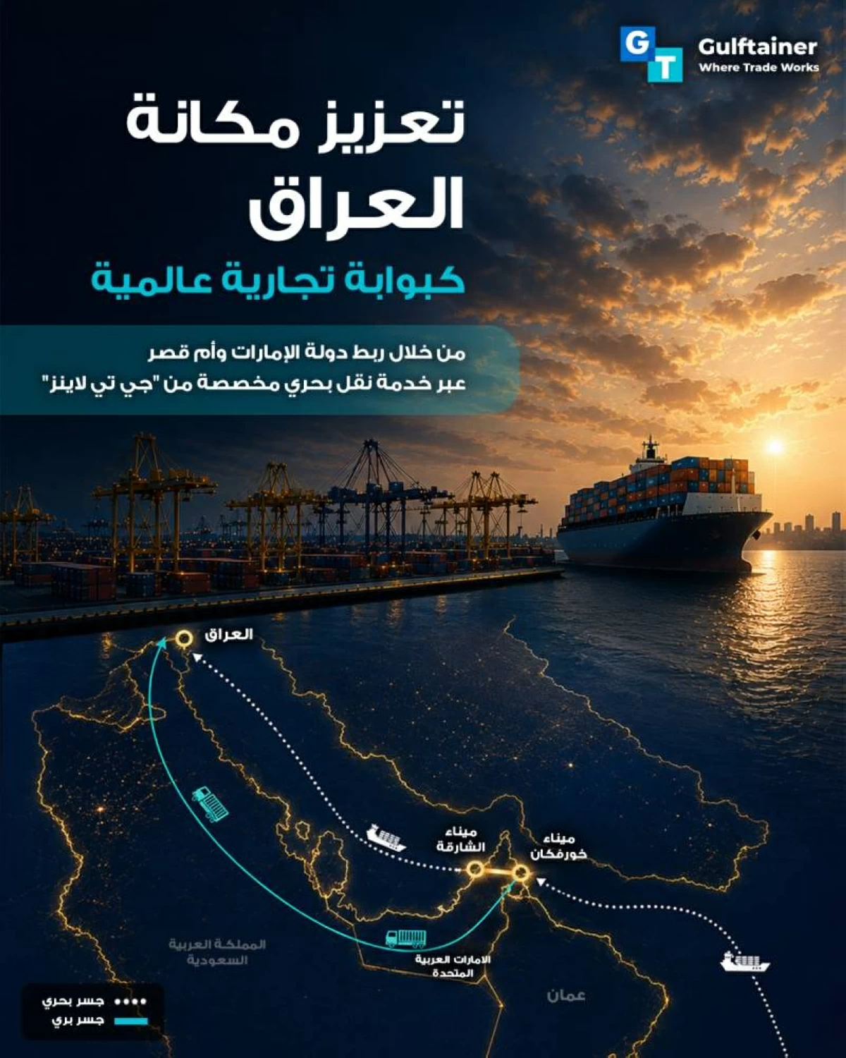 «غلفتينر» تُطلق أول خدمة نقل بحري تربط بين الإمارات وأم قصر العراقية