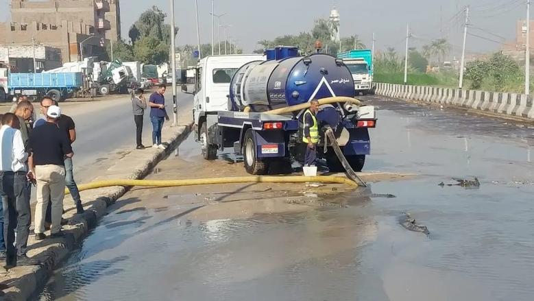قطع المياه عن مناطق بالقاهرة لكسر مفاجئ في الخط الرئيسي بشيراتون