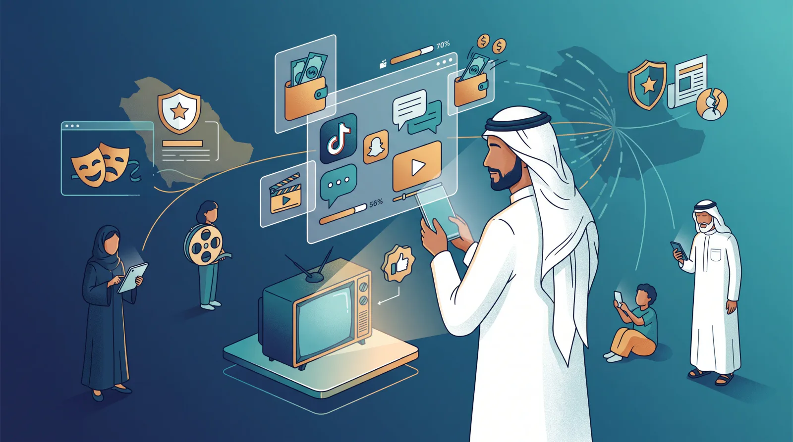«محلّيو الهوى.. رقميّو الوسيلة».. أول خريطة رسمية لذائقة السعوديين الإعلامية: السوشال ميديا تكتسح والجمهور مستعد للدفع