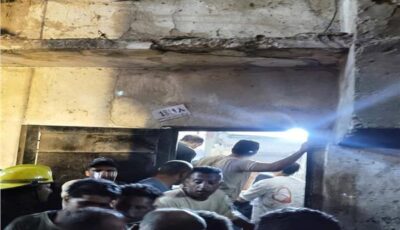 مصرع وإصابة 5 أشخاص في انهيار عقار سكني بعزبة أبو حشيش في حدائق القبة| صور