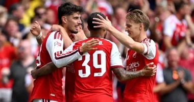 آرسنال يتقدم على مانشستر سيتي 2-0 فى الشوط الأول بالدرع الخيرية “فيديو”