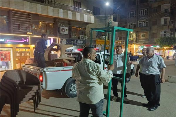 حملات مكبرة لرفع الإشغالات والتعديات بشوارع المنيا | صور
