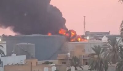 فيديو.. انفجار قوي داخل مصفاة الزاوية النفطية في غرب ليبيا