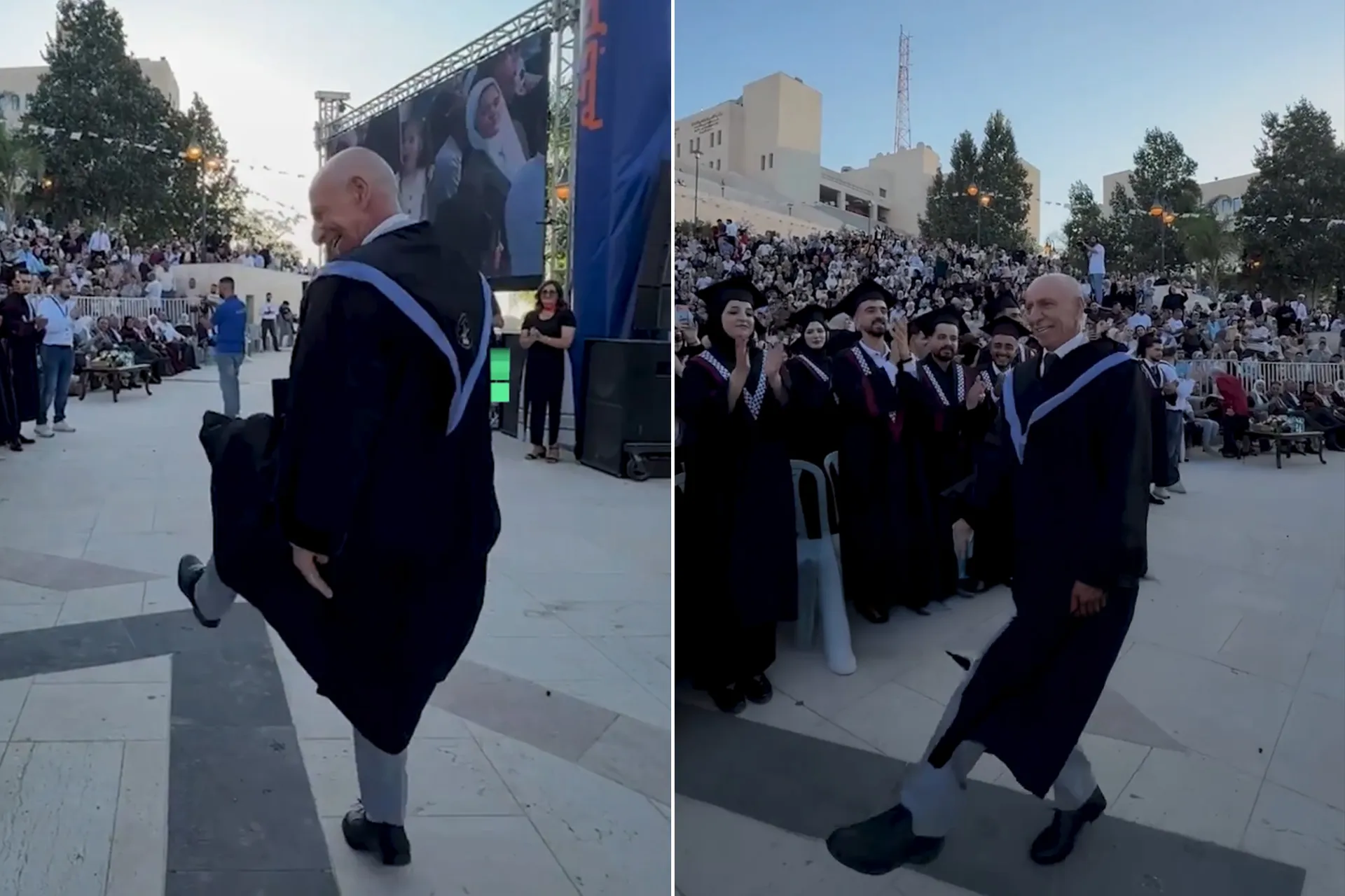 رقص خلال حفل تخرج طلبته.. أستاذ جامعي فلسطيني يعلّق على تصرفه | سياسة