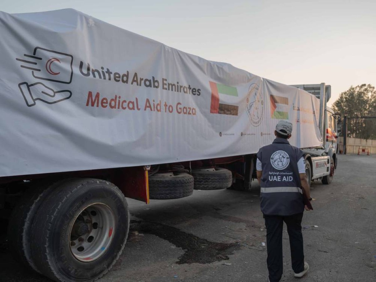 دخول 5 قوافل مساعدات إماراتية إلى قطاع غزة تحمل 683 طناً من المساعدات