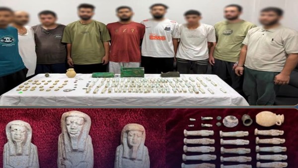 معاهم كنز .. القبض على تشكيل عصابي بحوزته 118 قطعة أثرية