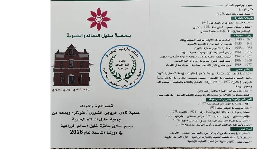 إغلاق باب استقبال المشاركات بجائزة خليل السالم الزراعية غدا…