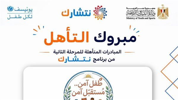 المرحلة الثانية لبرنامج “نتشارك” 22 أغسطس، اختيار 7 مبادرات شبابية تتنافس على الأفضل بأسيوط