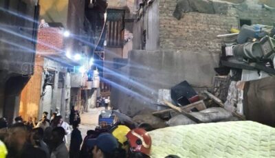 انهيار عقار مكون من 4 طوابق فى منطقة حدائق القبة – الأسبوع